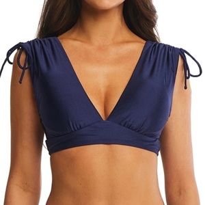 NWT Time and Tru Ruched Bikini Top - Blue Sapphire